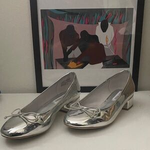 Steve Madden Metallic Silver Ballet Flats